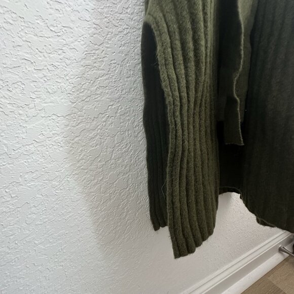 Loft Maxi Bodycon Rib Knit Sweater Dress Size XL Green L/S Mock Neck Office Work - Picture 7 of 12